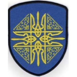 Шеврон SteelCats Вишиванка з Тризубами \ кол \ тк.синя \ нарукавна емблема (3176)