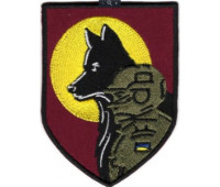 Шеврон SteelCats Воїн з Собакою \ кол \ тк.марун \ нарукавна емблема (3065)