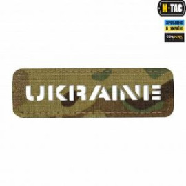 Шеврон SteelCats M-Tac нашивка Ukraine скрізна 25х80 Laser Cut Multicam