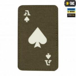 Шеврон SteelCats M-Tac нашивка Ace of Spades Laser Cut Ranger Green/GID