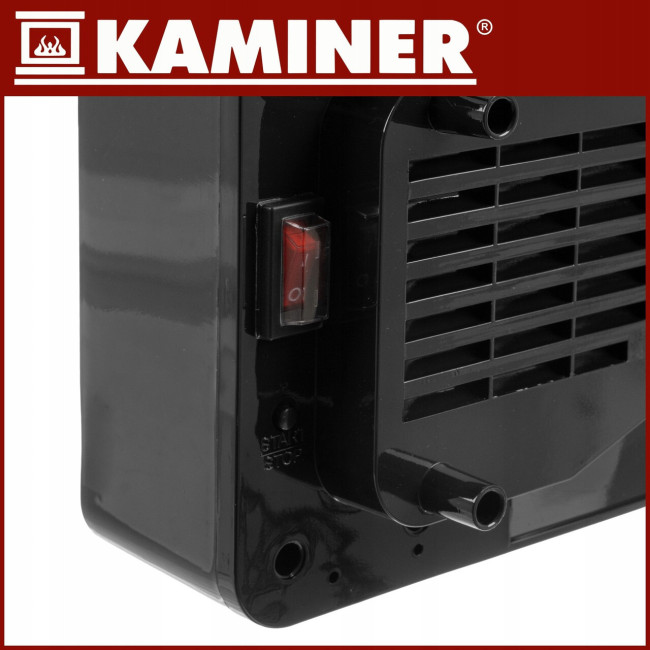 Электрический настенный обогреватель-воздушная завеса KAMINER 26399 Black (2000 Вт, Wi-Fi, стеклянная панель, пульт ДУ, Польша)
