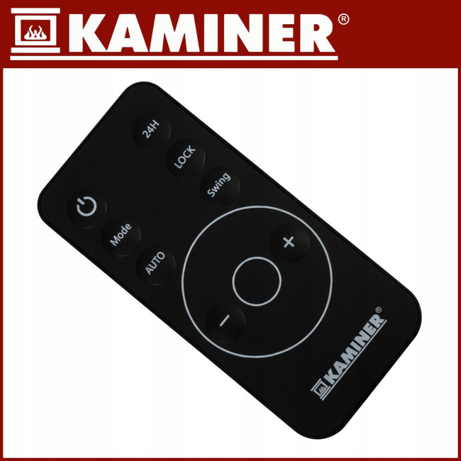 Електричний настінний обігрівач-повітряна завіса KAMINER 26399 Black (2000 Вт, Wi-Fi, скляна панель, пульт ДУ, Польща)