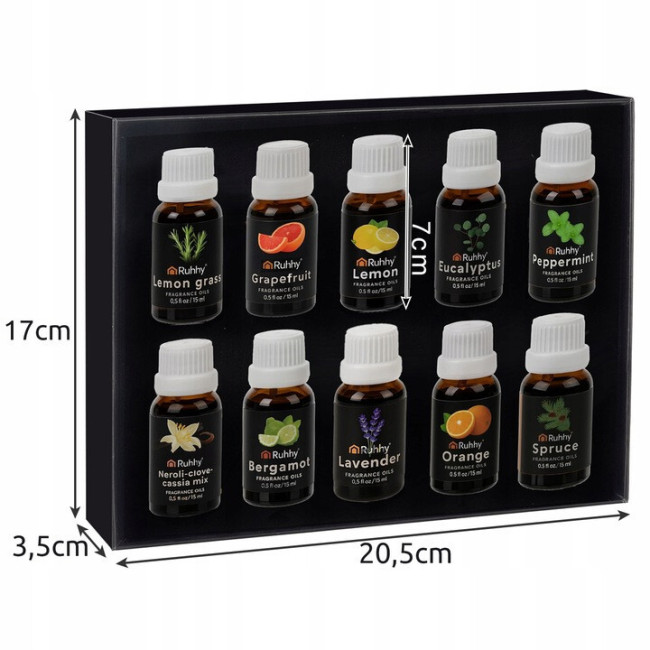 Ароматичні олії набір з 10 шт по 15 мл Ruhhy (21938)