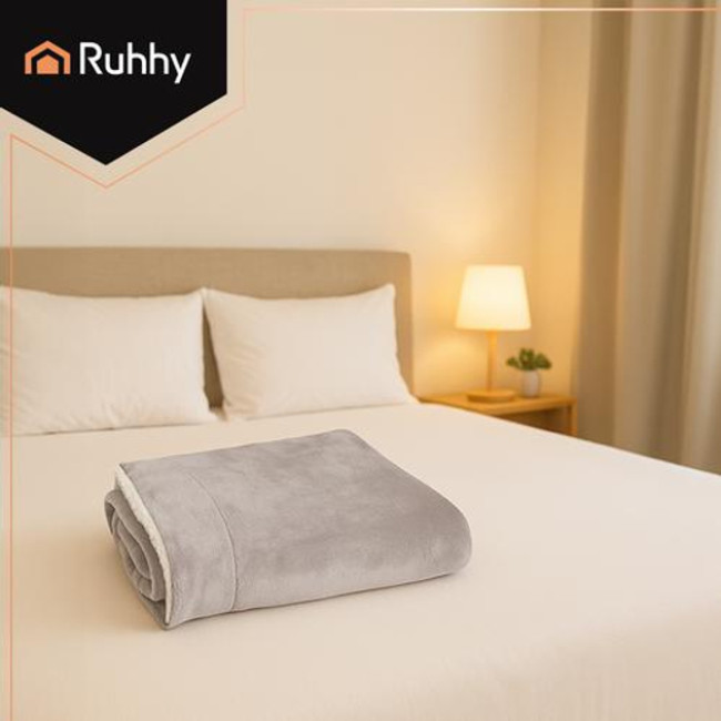 Теплое двустороннее одеяло плед 150 х 200 см Ruhhy 26293 серое