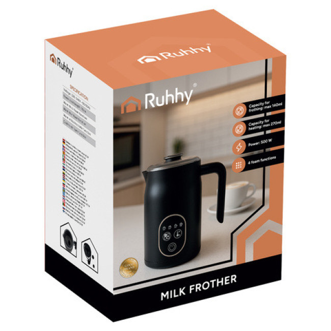 Капучінатор електричний вспінювач молока с дисплеєм 500 Вт Ruhhy 26649/n