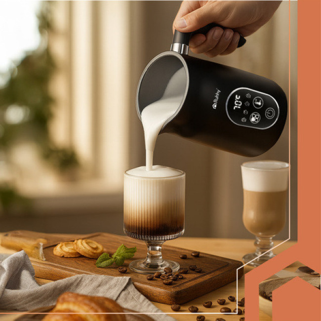 Капучінатор електричний вспінювач молока с дисплеєм 500 Вт Ruhhy 26649/n