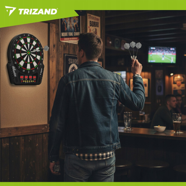 Дартс электронный Trizand набор для игры в дротики с 4 LED-дисплеями для 1-16 игроков - 6 дротиков (26307)