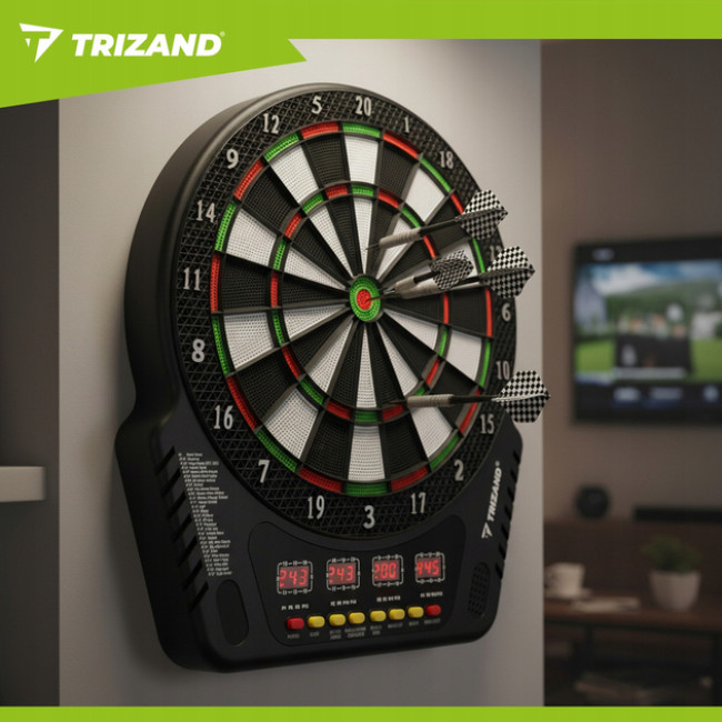 Дартс электронный Trizand набор для игры в дротики с 4 LED-дисплеями для 1-16 игроков - 6 дротиков (26307)
