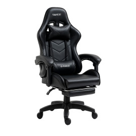 Кресло геймерське з підставкою для ніг Hanert G-Force Black