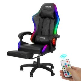 Крісло ґеймерське з підсвіткою Hanert G-Force Black + RGB