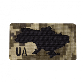 Шеврон Camotec Camotec UA Піксель/Чорний Лазерна різка (8624)