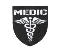 Шеврон Кемотек Медик (7*8) Чорний Лазерна Різка