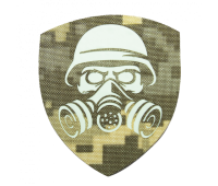 Шеврон Camotec Хім. Солдат (7*8) Піксель/Люмін Лазерна Різка (9019)