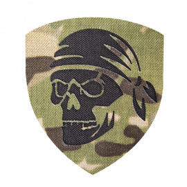 Шеврон Camotec Череп в бандані (7*8) Піксель Лазерна Різка (9033)