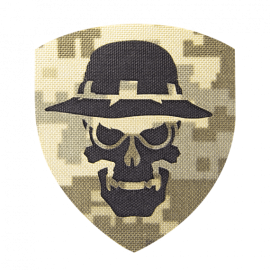 Шеврон Camotec Череп в панамі (7*8) Піксель Лазерна Різка (9031)