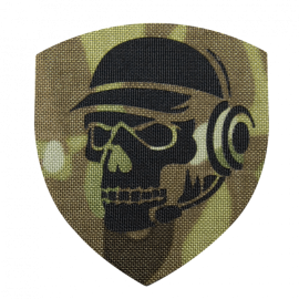 Шеврон Камотек Череп зв'язківець (7*8) MC Лазерна Різка (9021)