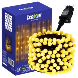 Новогодня гірлянда Izoxis 26264 світлодіодна 300 LED 30 метрів теплий білий колір з вологостійкістю 8 режимів