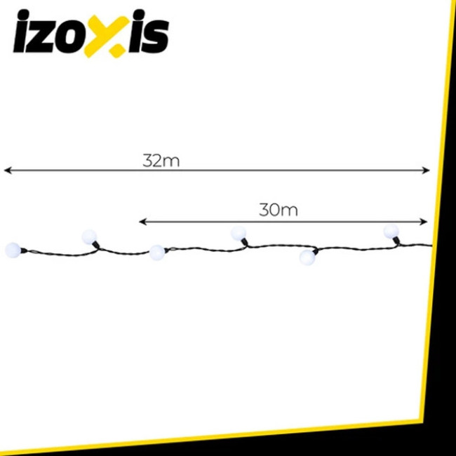 Новогодняя гирлянда  Izoxis 26264 светодиодная 300 LED 30 метров теплый белый цвет с влагозащитой 8 режимов