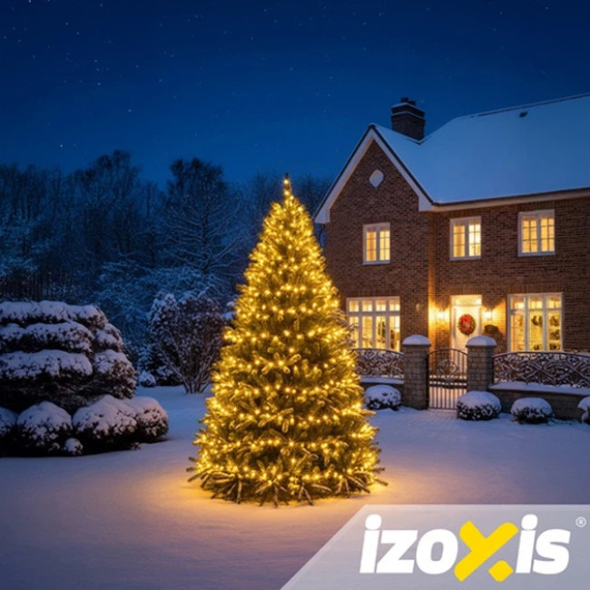 Новогодняя гирлянда  Izoxis 26264 светодиодная 300 LED 30 метров теплый белый цвет с влагозащитой 8 режимов