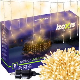 Гирлянда бахрома сосульки на дверь и окна Izoxis 26858 новогодняя 6 м светодиодные 100 LED теплый белый цвет для улицы и помещений со вспышкой