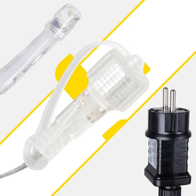 Гирлянда бахрома сосульки на дверь и окна Izoxis 26858 новогодняя 6 м светодиодные 100 LED теплый белый цвет для улицы и помещений со вспышкой