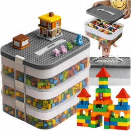 Контейнер органайзер для зберігання деталей конструктора Kruzzel 3-поверховий 22 л з розділювачами 22.5 x 30.5 x 32.4 см (25757)