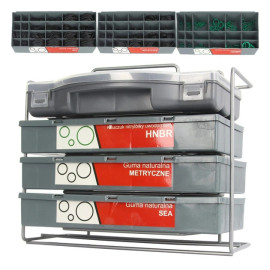 Набір гумових сальників Mar-Pol M66453 ущільнювальні 900 шт в наборі + контейнери Сірий