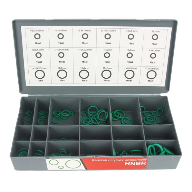 Набор резиновых сальников Mar-Pol M66453 уплотнительные 900 шт в наборе + контейнеры Серый