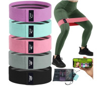 Эспандеры для фитнеса  5 тканевых петель Trizand набор 5 шт 5-35 кг (25877)