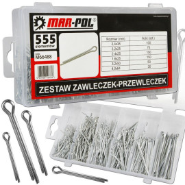 Набір шплінтів MAR-POL M66488 555 шт, 6 розмірів, кейс