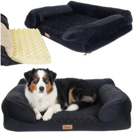 Лежанка для собаки и кошки Purlov 26915 ортопедическая кровать для животных с антискользящим дном размер M - 80x65x19 см