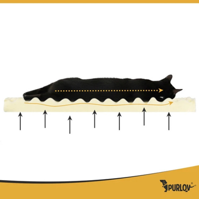 Лежанка для собаки и кошки Purlov 26915 ортопедическая кровать для животных с антискользящим дном размер M - 80x65x19 см