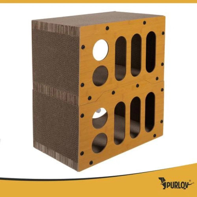 Когтеточка для котів - двоповерховий дім Purlov 27017/n