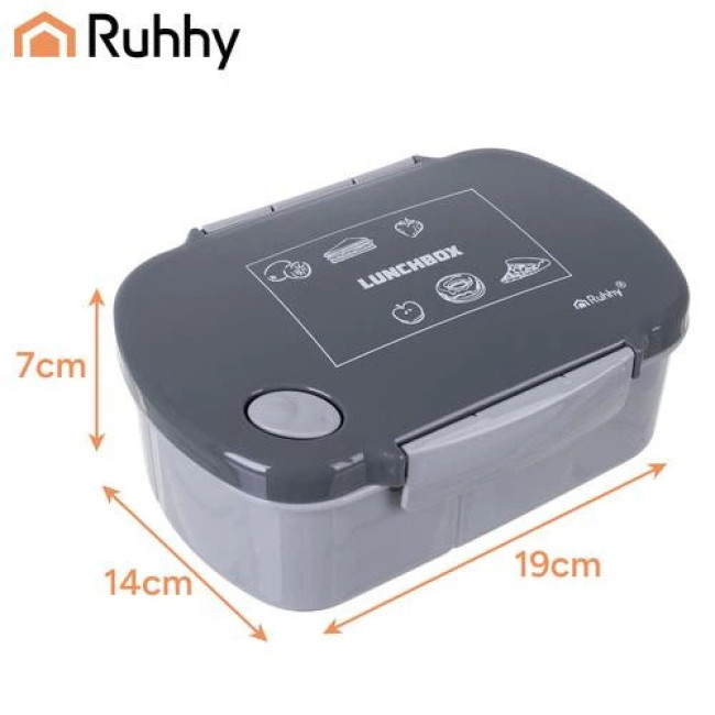 Ланчбокс, контейнер для їжі 800 мл сірий Ruhhy 26169