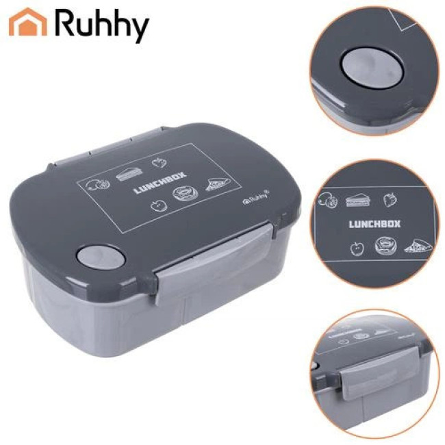 Ланчбокс, контейнер для їжі 800 мл сірий Ruhhy 26169