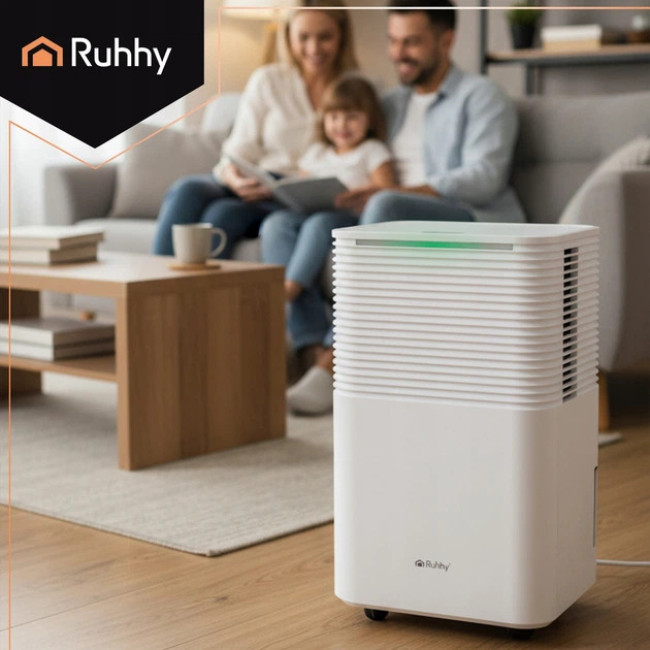 Потужний конденсаційний осушувач повітря, поглинач вологи Ruhhy DRYZIX Smart WiFi 200 Вт Об'єм 2 л, 12 л/день (26498)