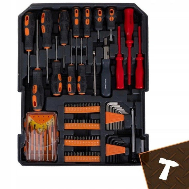 Набор инструментов Bigstren XXL 1000 элементов, алюминиевый чемодан, ключи, торцевые головки, биты (26510)