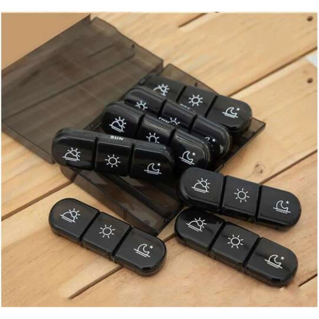 Органайзер для таблеток Ruhhy 7 дней на 3 приема в день Черный (26346)