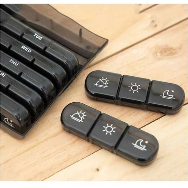 Органайзер для таблеток Ruhhy 7 дней на 3 приема в день Черный (26346)