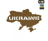 Шеврон SteelCats M-Tac нашивка Ukraine (контур) наскрізна Laser Cut Coyote