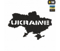 Шеврон SteelCats M-Tac нашивка Ukraine (контур) скрізна Laser Cut Black