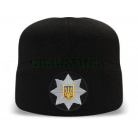 Шапка SteelCats PONTETORTO фліс чорна з кокардою поліції (9671)