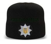 Шапка SteelCats Шапка флісова чорна з кокардою поліції (8480)