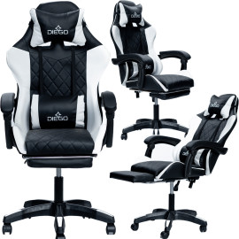 Кресло геймерское DIEGO Phantom RS Black-White