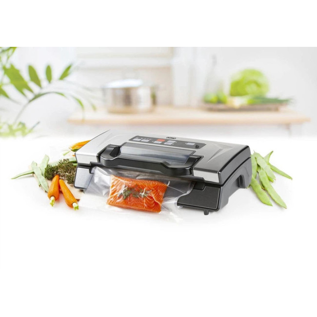 Вакуумный упаковщик DOMO 130 Вт 20 л/мин двойная помпа 0.9 бар + 1 рулон пленки 28 см x 5 м (DO336L)