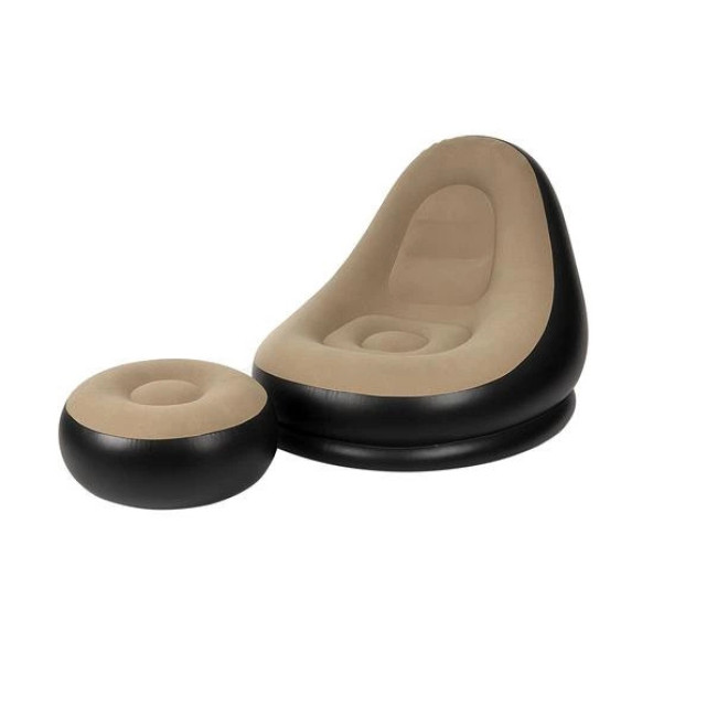 Зручне крісло надувне+пуф підставка для ніг GARDLOV 25365/n