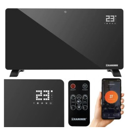 Електричний скляний обігрівач KAMINER ЗЕЛВА чорний 26572/n