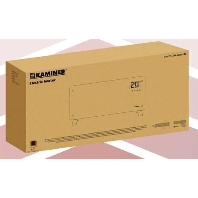 Електричний скляний обігрівач KAMINER ЗЕЛВА чорний 26572/n