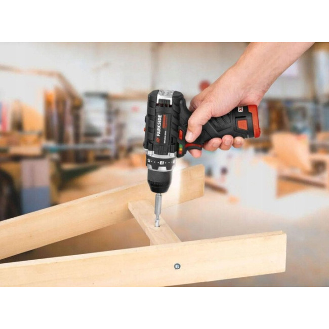 Аккумуляторный шуруповерт Parkside PBSPA 12 E4 12 В, бесщеточный, 2 АКБ