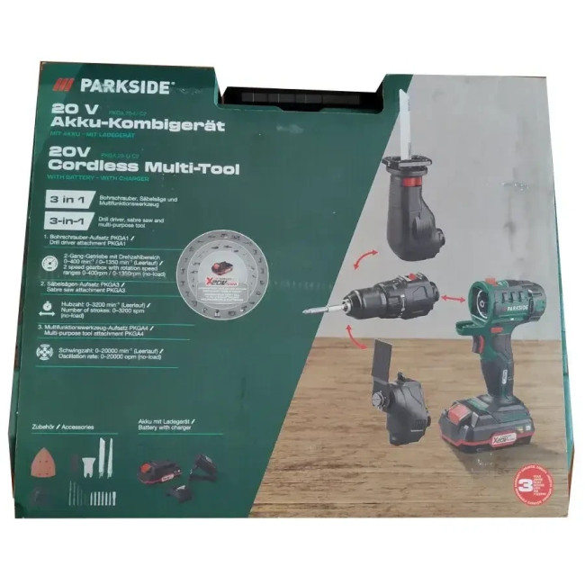 Акумуляторний  шуруповерт 3в1 PARKSIDE PKGA 20-Li C2